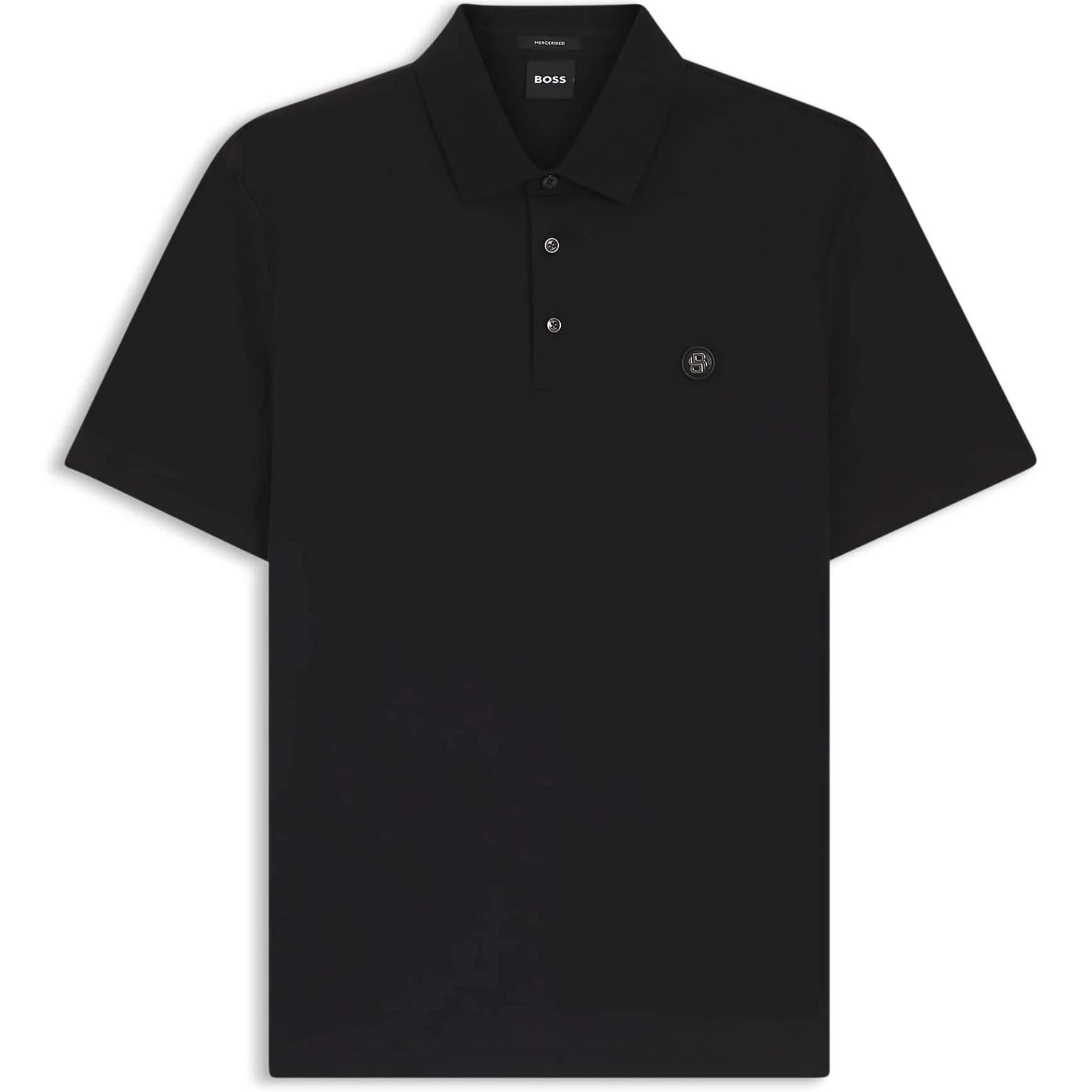 BOSS DOUBLE B MONOGRAM MERCERISED-COTTON POLO SHIRT