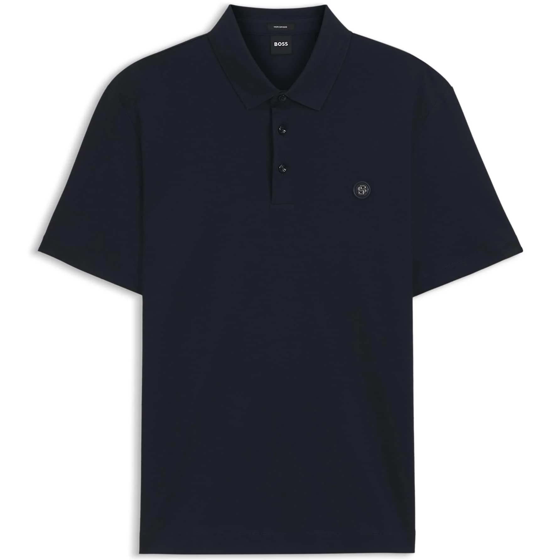 BOSS DOUBLE B MONOGRAM MERCERISED-COTTON POLO SHIRT