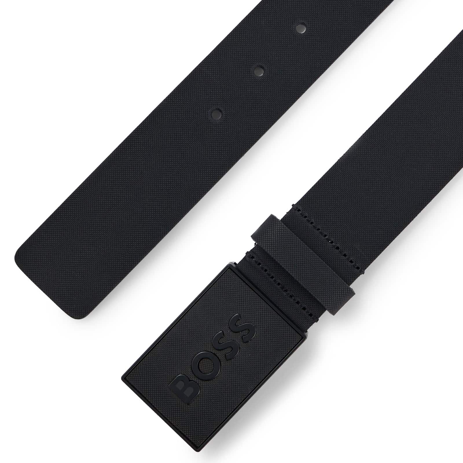 BOSS ICON-S1 TEXTURED PLAQUE BUCKLE ITALIAN-LEATHER BELT - Image 2