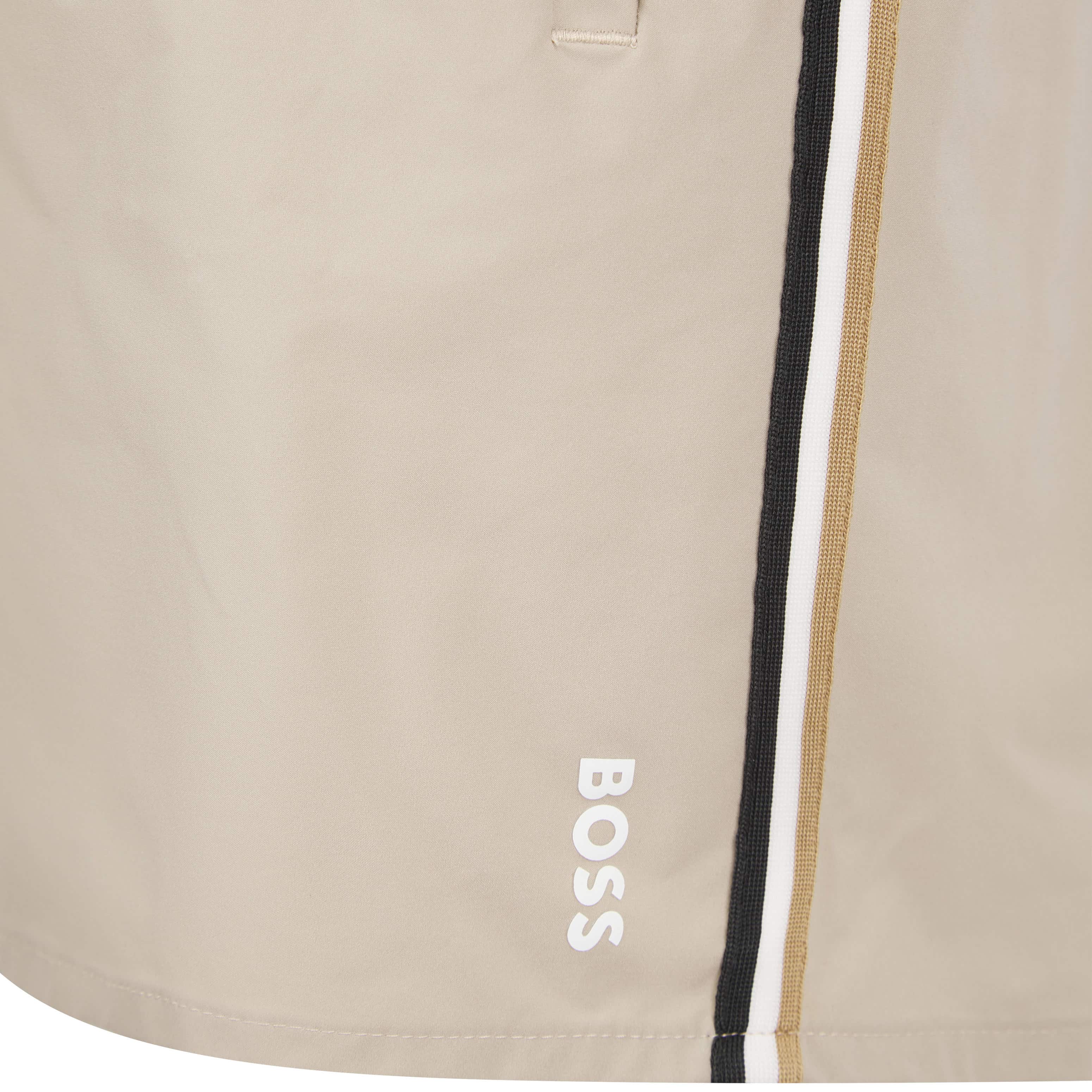 BOSS ICONIC SIGNATURE STRIPE AND LOGO SWIM SHORTS - Image 3