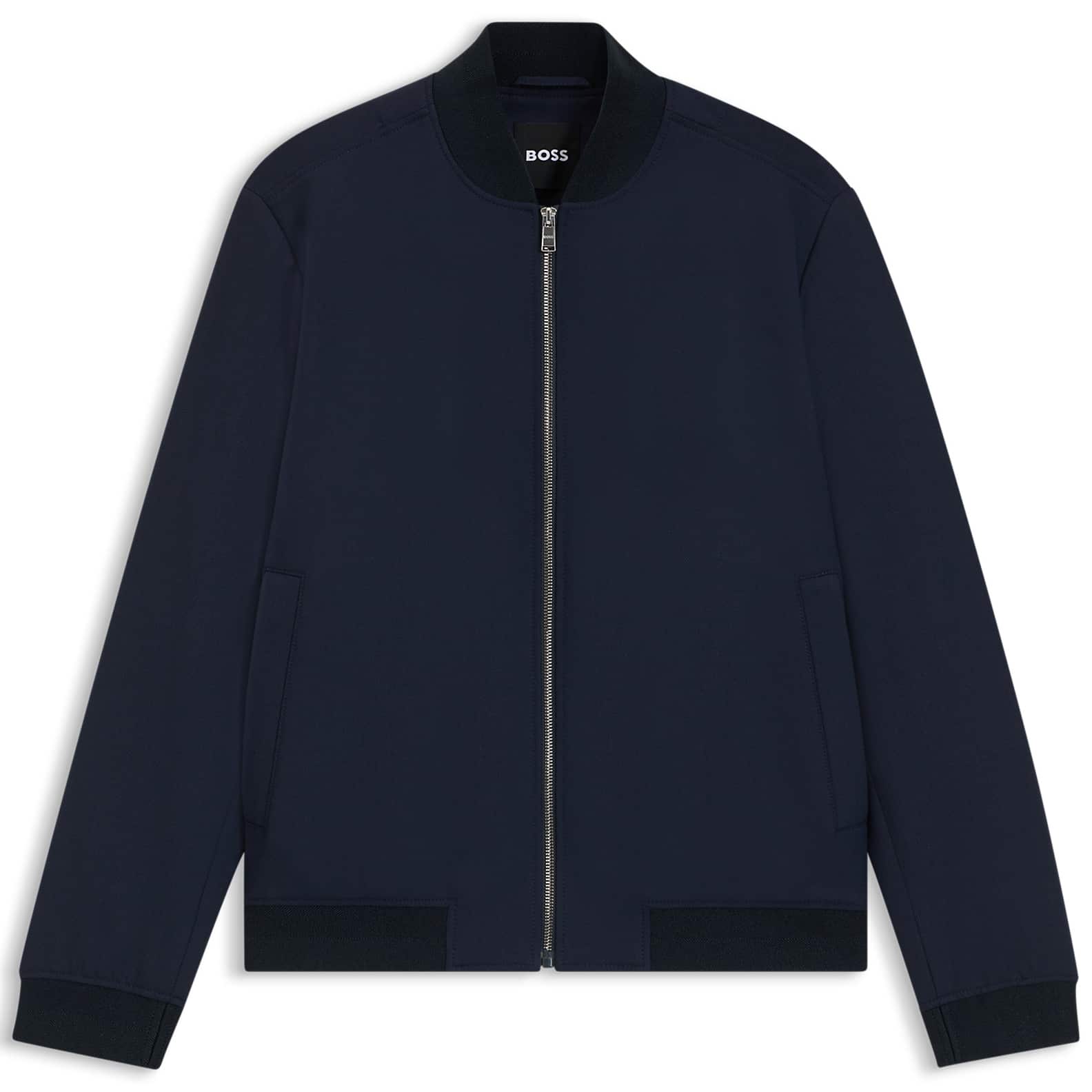 BOSS P-HANRY MACHINE-WASHABLE STRETCH FABRIC SLIM-FIT JACKET