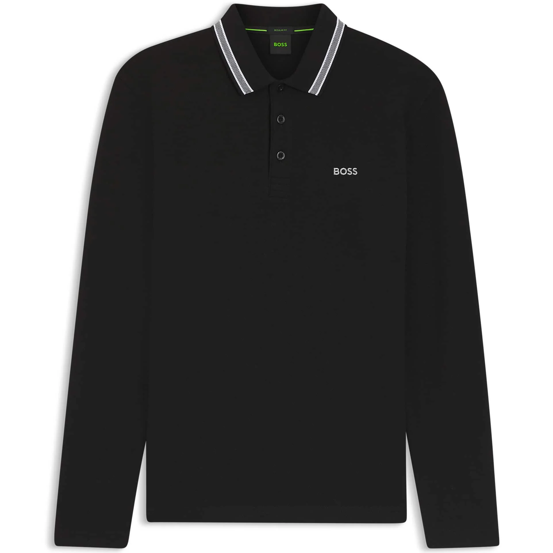 BOSS PLISY COTTON-PIQUÉ LONG SLEEVE POLO SHIRT