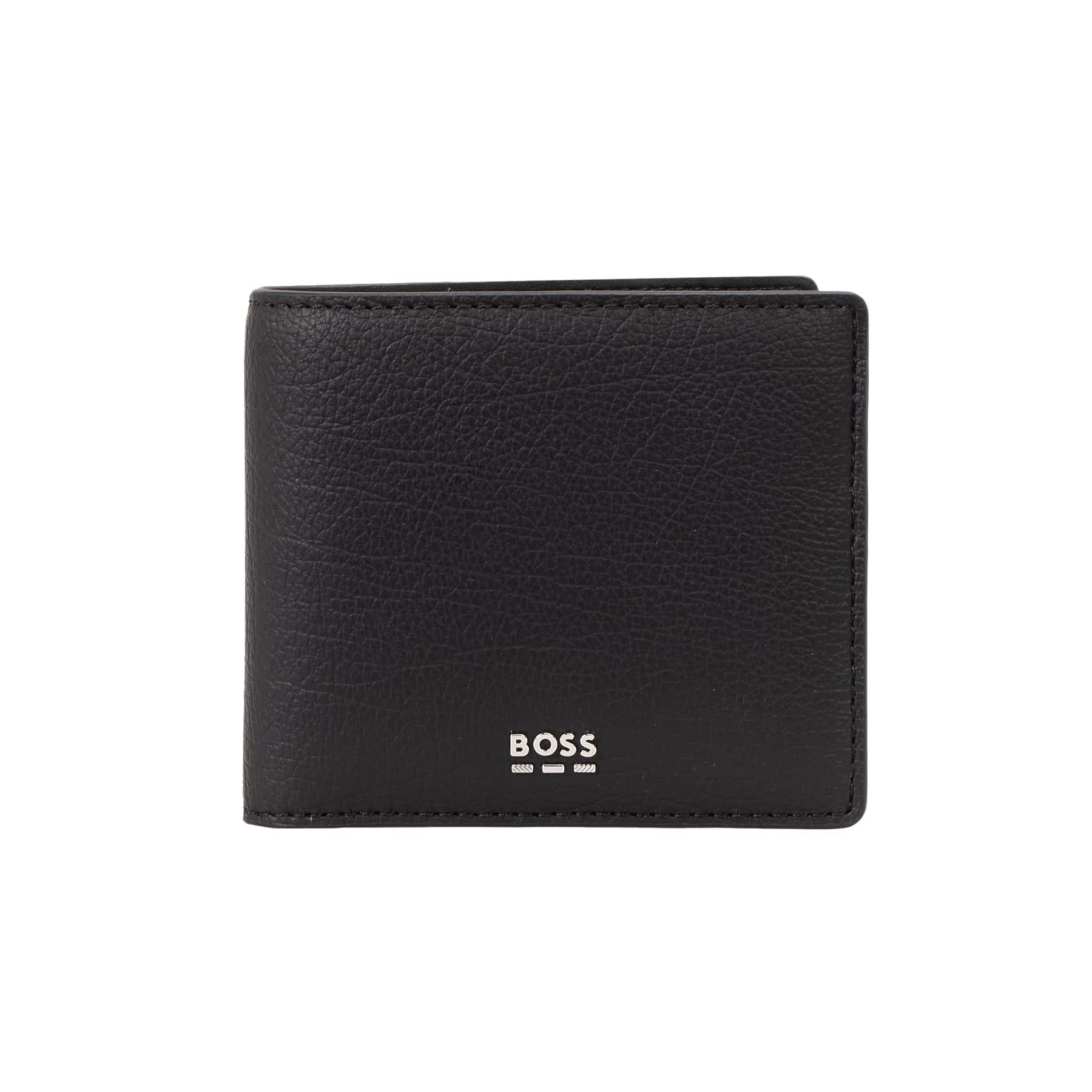 BOSS SILVER-TONE LOGO BILLFOLD COIN POCKET WALLET
