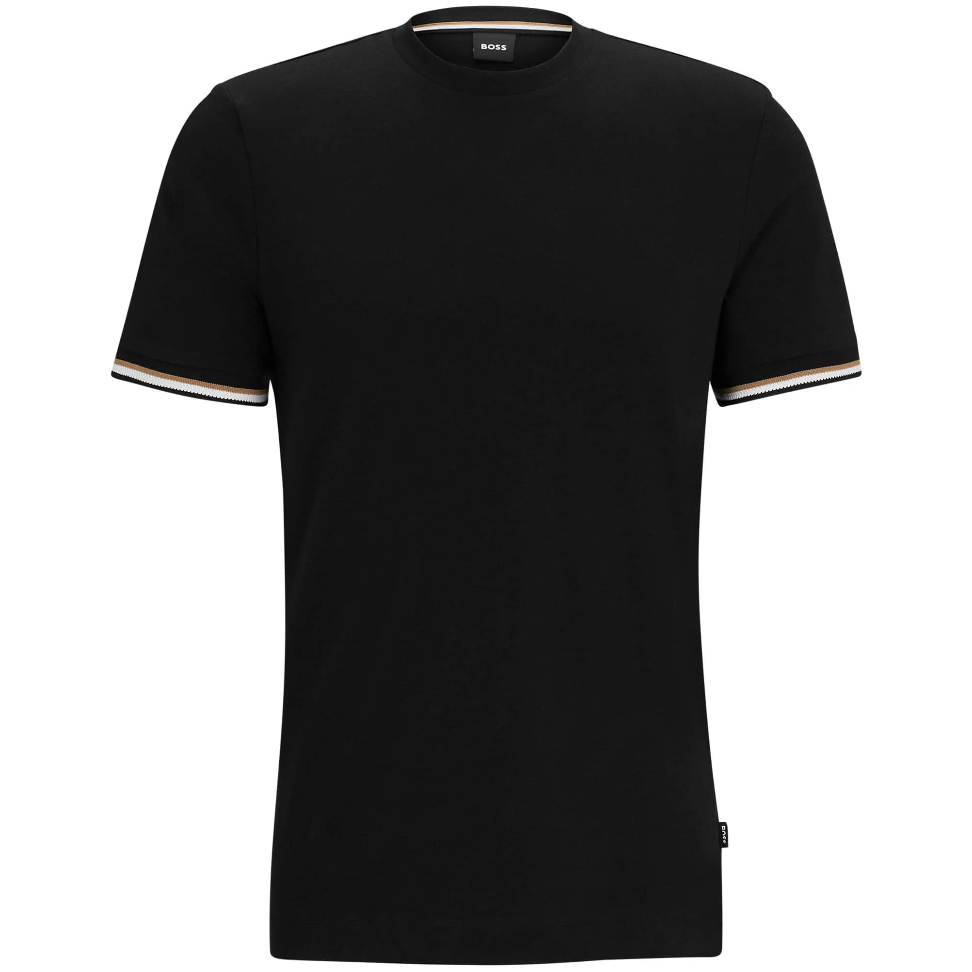 BOSS THOMPSON 04 SIGNATURE-STRIPE CUFF COTTON JERSEY T-SHIRT