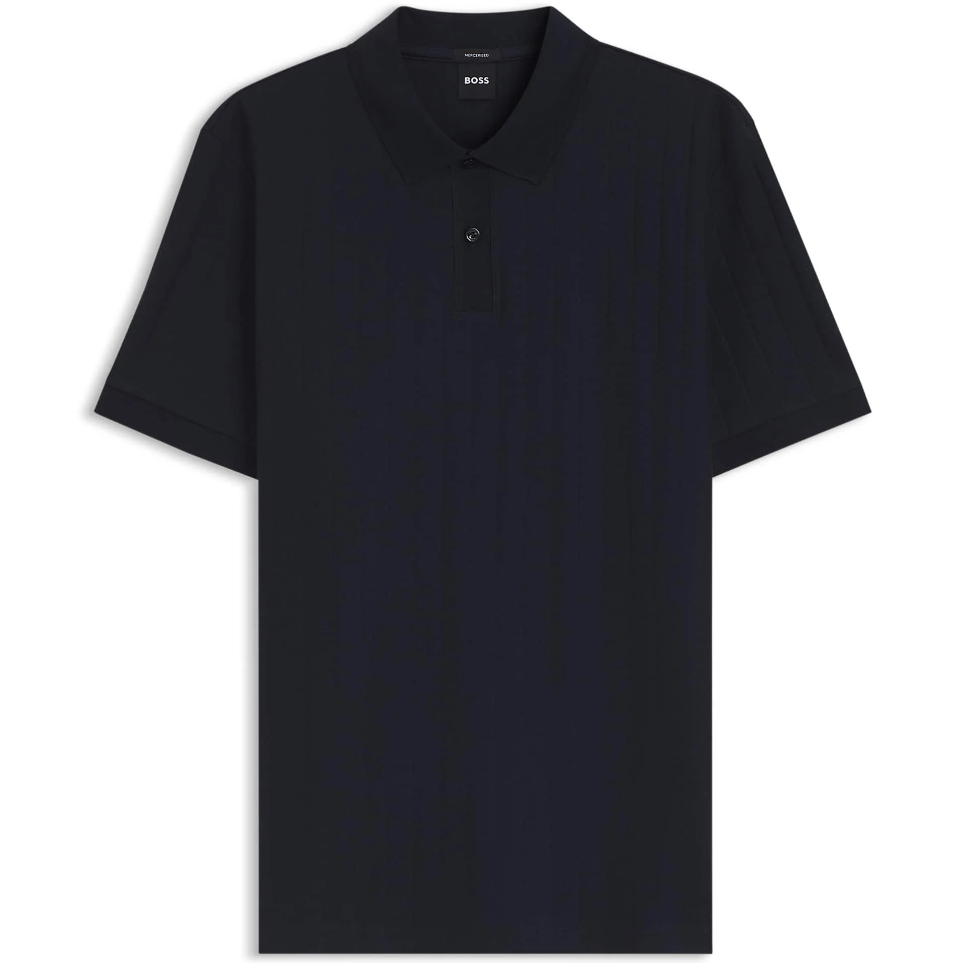 BOSS VERTICAL-STRIPE MERCERISED COTTON POLO SHIRT