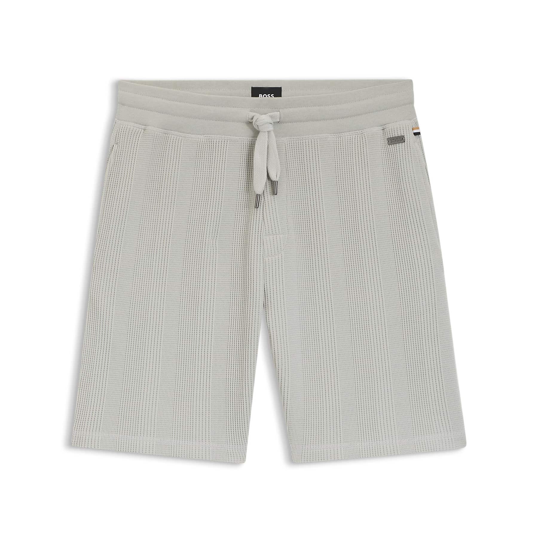 BOSS WAFFLE STRUCTURE COTTON-BLEND SHORTS