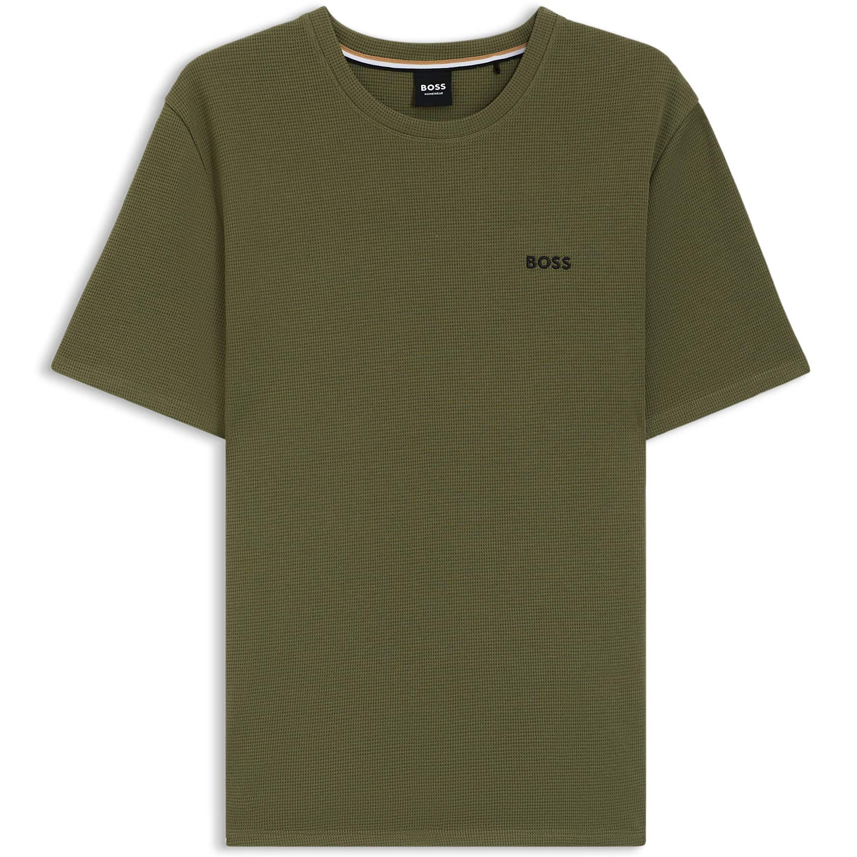 BOSS WAFFLE-STRUCTURE COTTON BLEND T-SHIRT