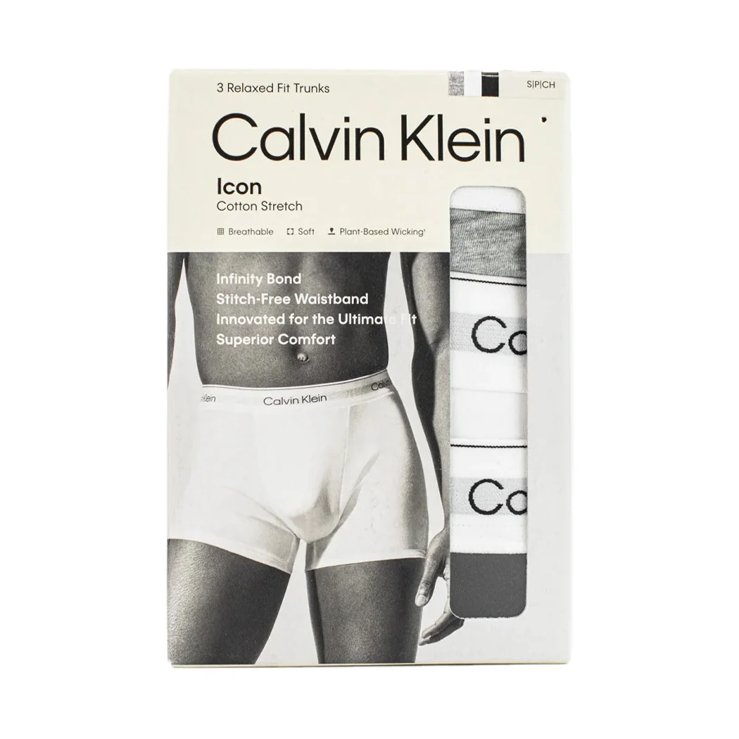CALVIN KLEIN ICON COTTON STRETCH 3 PACK TRUNKS - Image 2