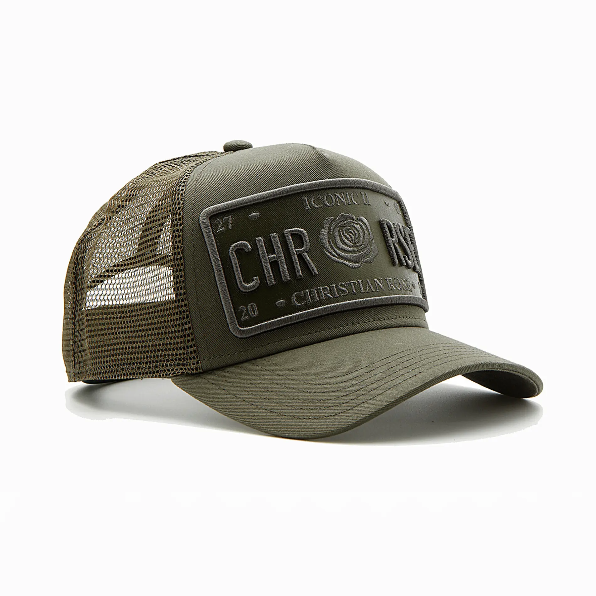 CHRISTIAN ROSE ICONIC VINYL PATCH TRUCKER CAP