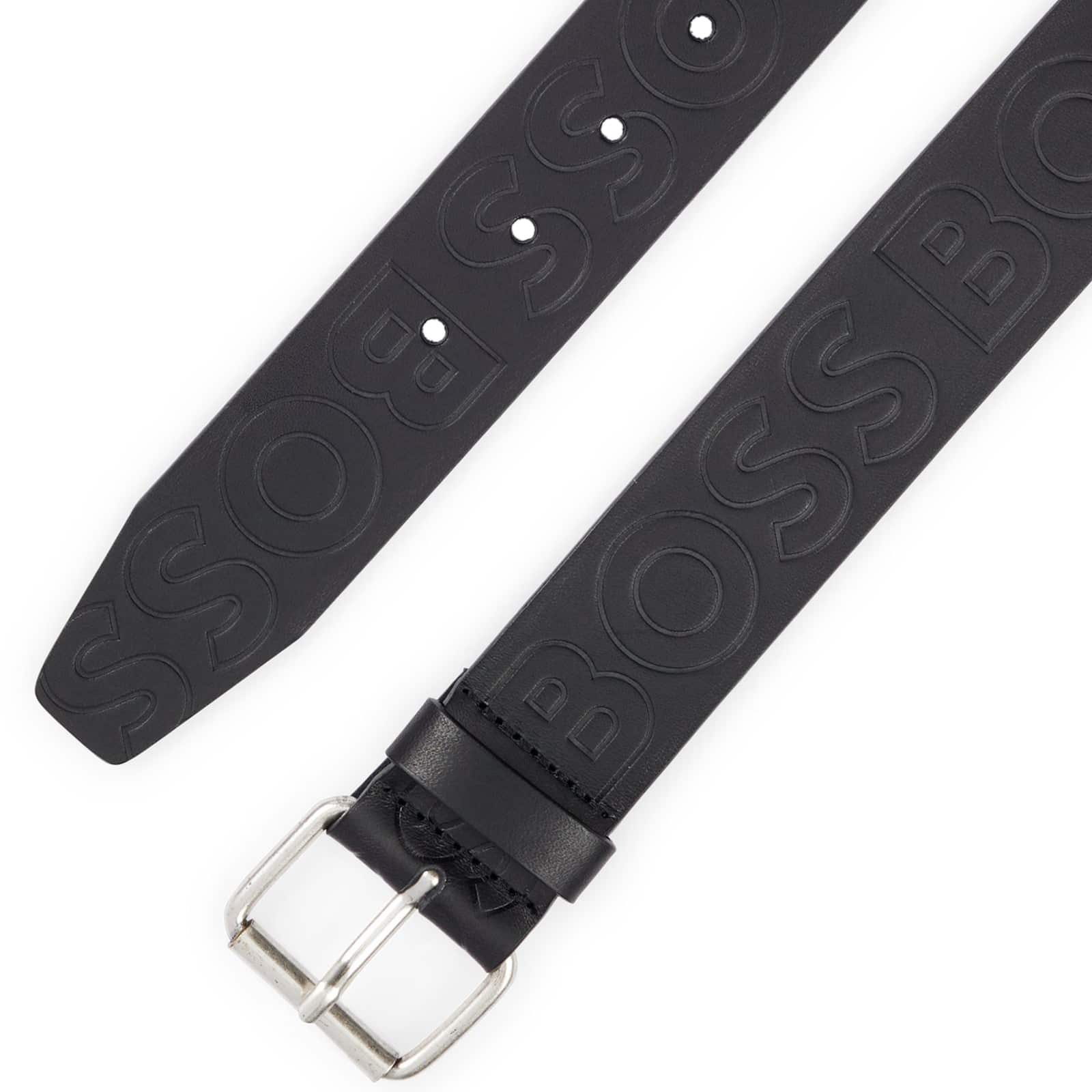 BOSS SERGE LOGO-PRINT STRAP ITALIAN-LEATHER BELT - Image 2