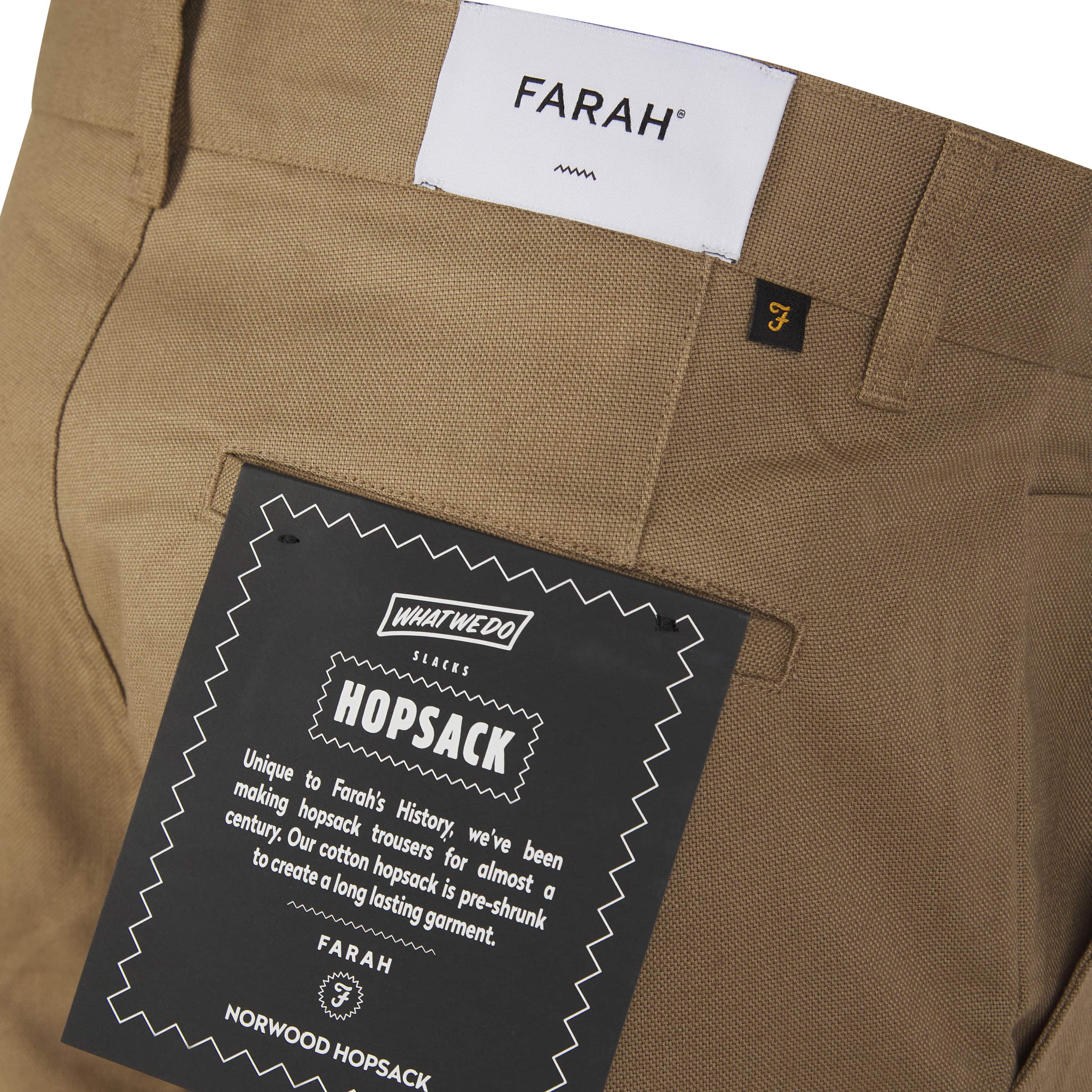 FARAH NORWOOD COTTON HOPSACK REGULAR FIT TROUSERS - Image 3