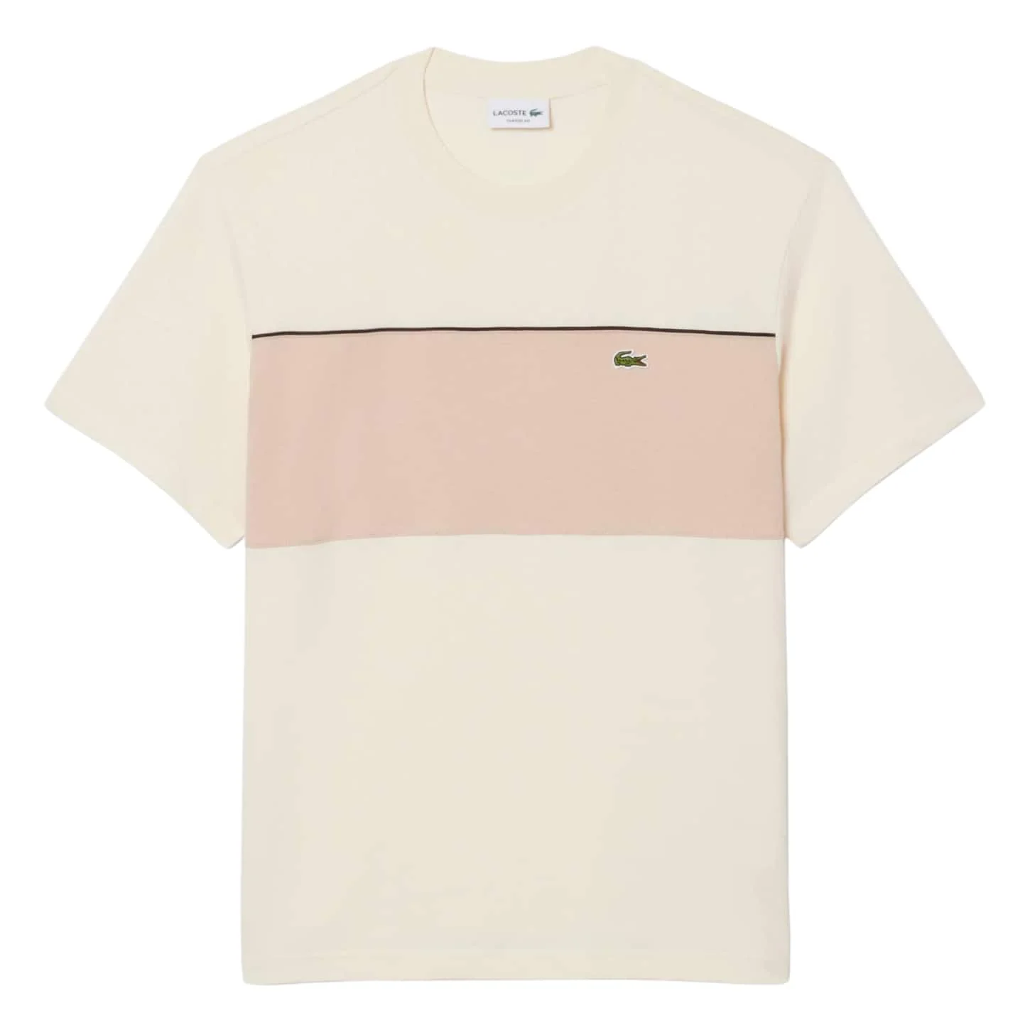 LACOSTE COLOUR-BLOCK COTTON T-SHIRT