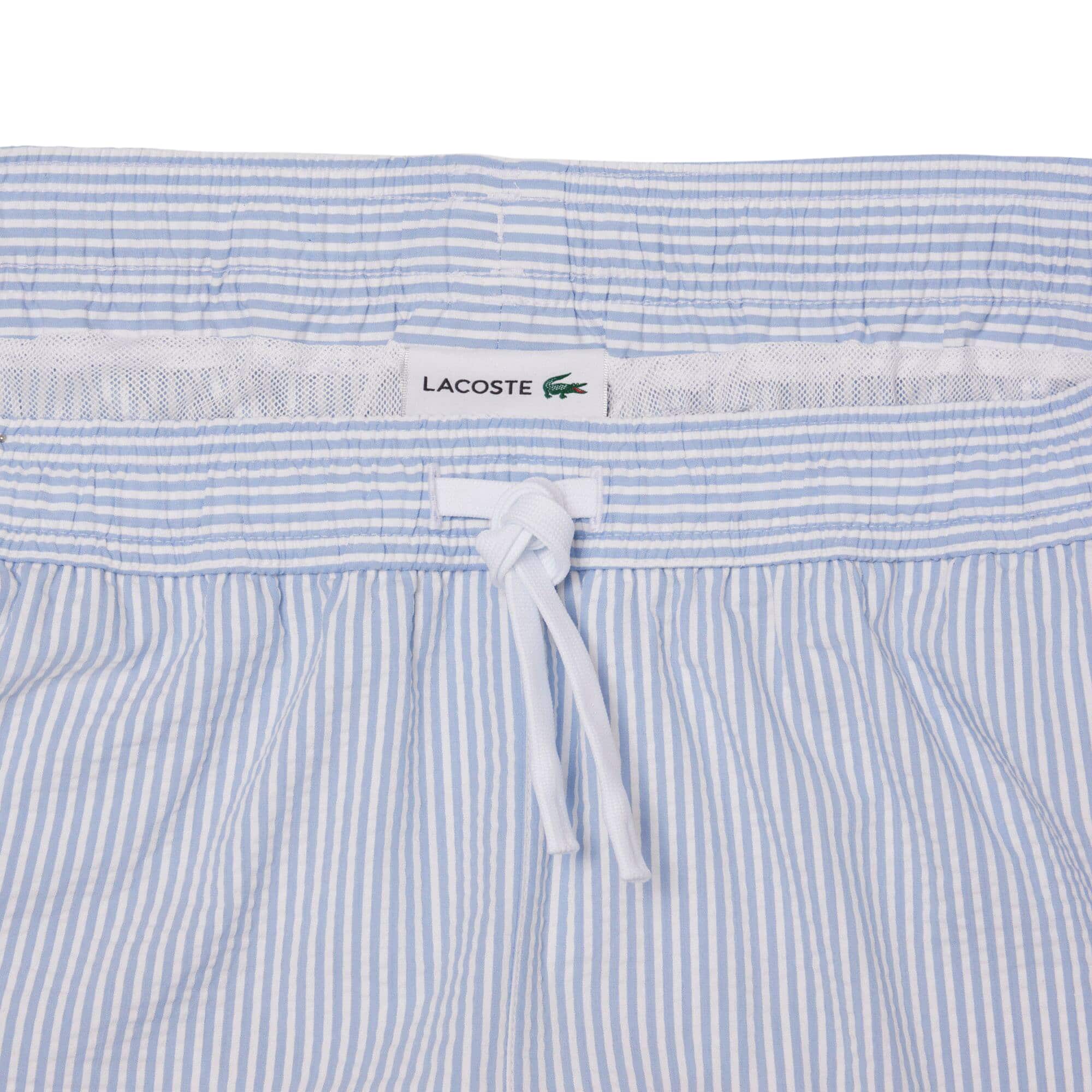 LACOSTE STRIPED TEXTURED MID LENGTH SWIM TRUNKS - Image 3