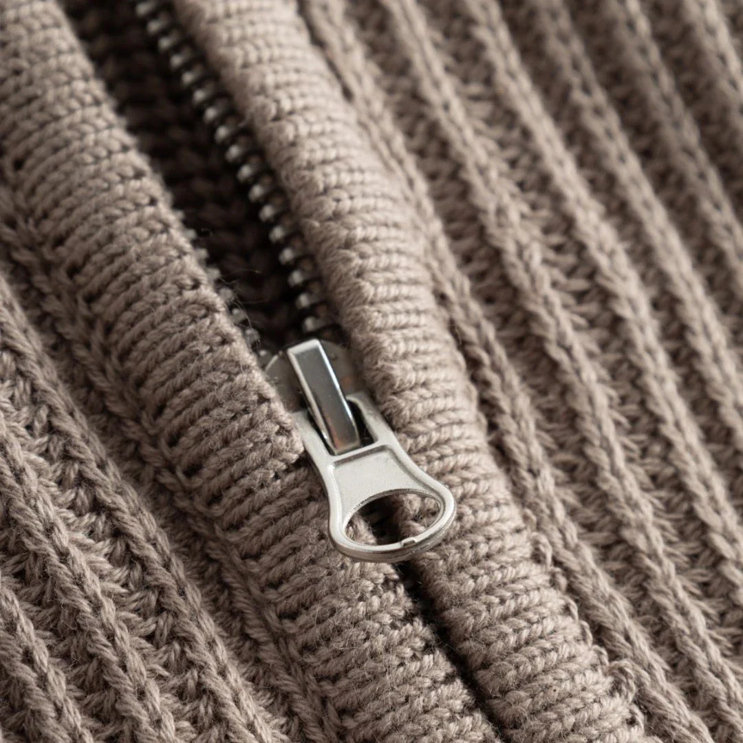 LES DEUX FLETCHER RIB HALF ZIP KNIT JUMPER - Image 2