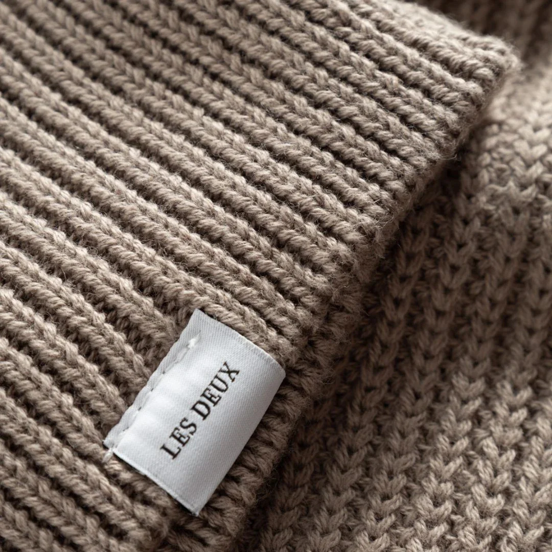 LES DEUX FLETCHER RIB HALF ZIP KNIT JUMPER - Image 3