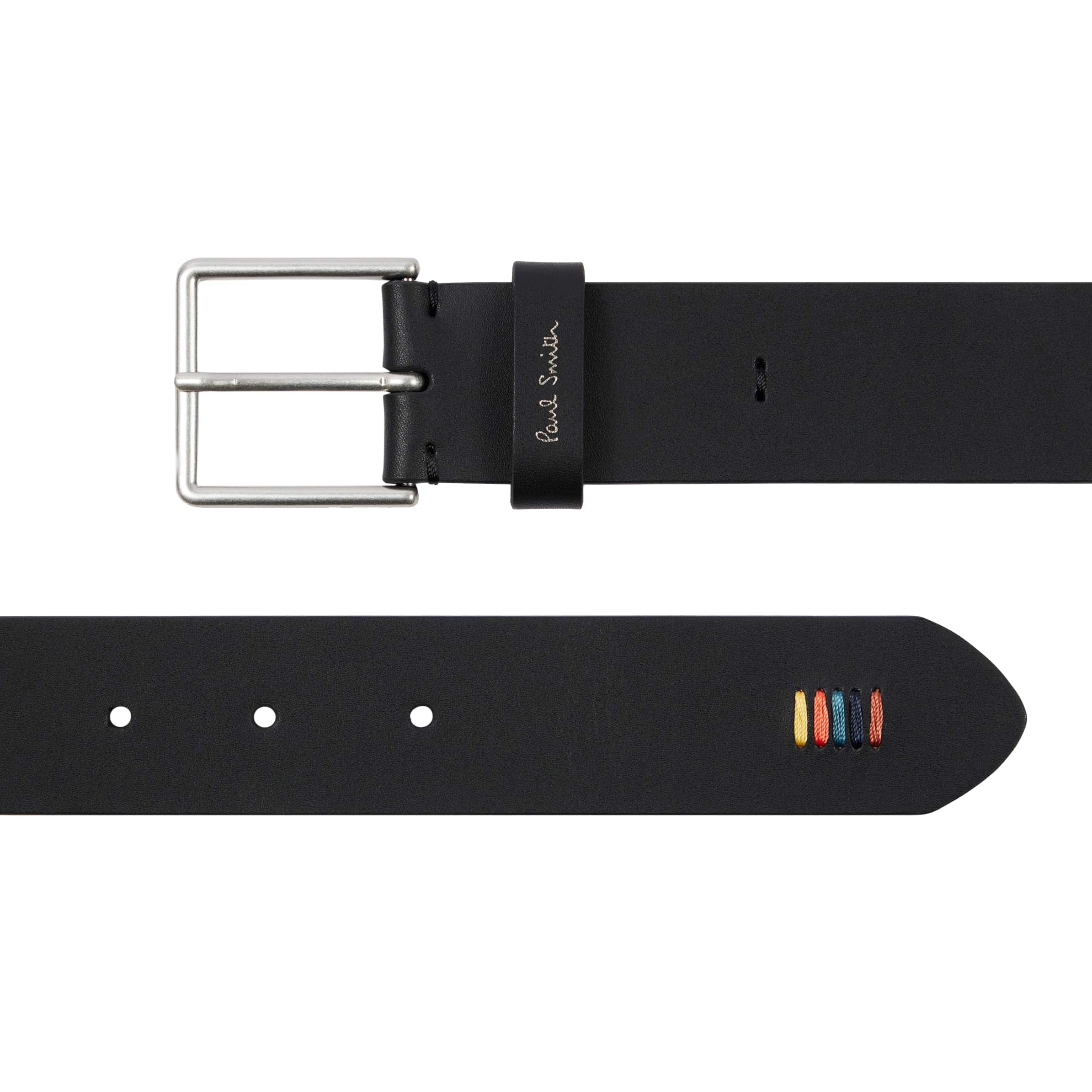 PAUL SMITH ARTIST STRIPE STITCH LEATHER BELT - Image 2