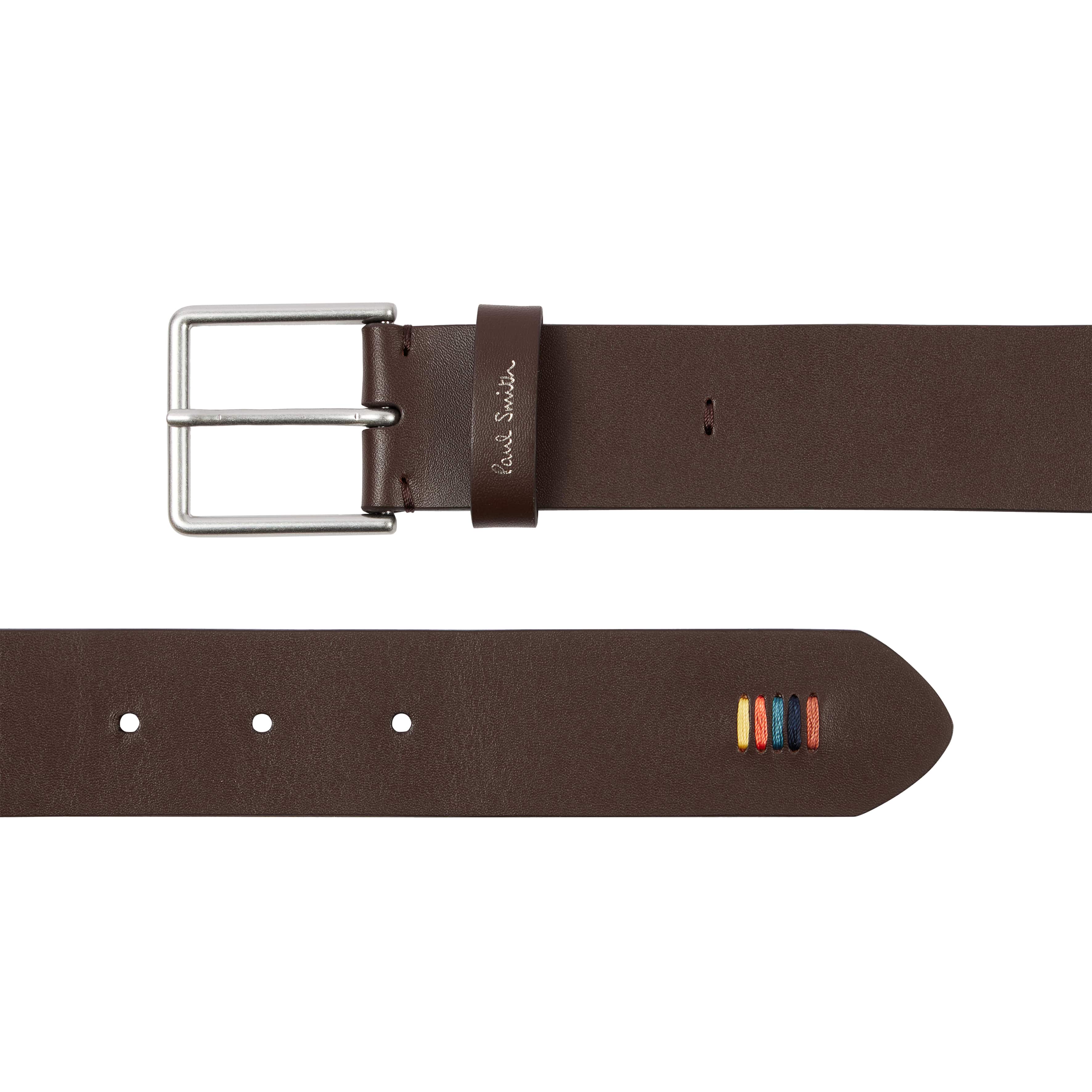 PAUL SMITH ARTIST STRIPE STITCH LEATHER BELT - Image 2