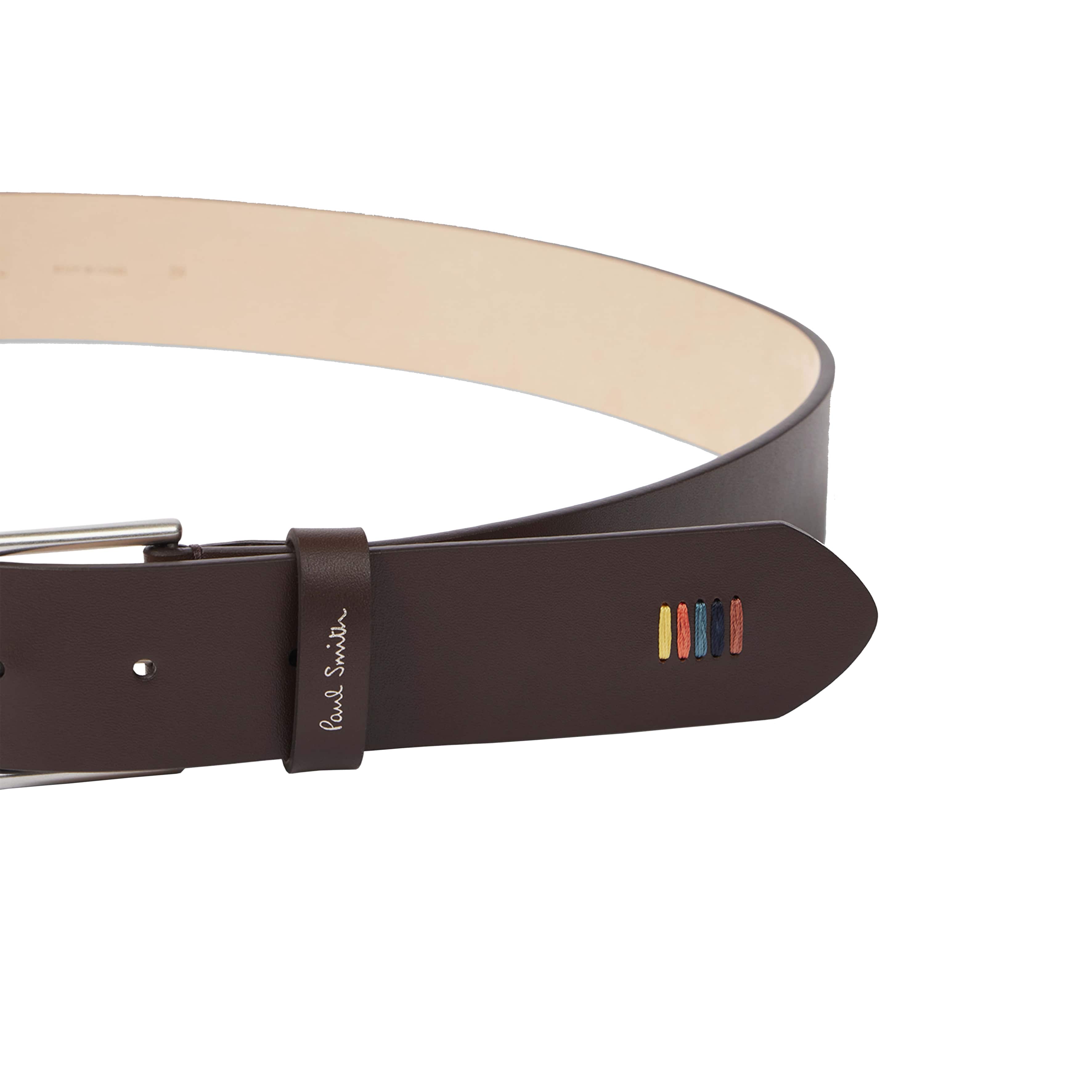PAUL SMITH ARTIST STRIPE STITCH LEATHER BELT - Image 3