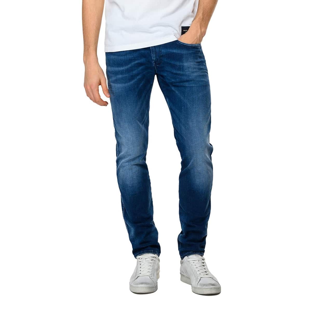 REPLAY HYPERFLEX RE-USED WHITE SHADES ANBASS JEANS - Image 2