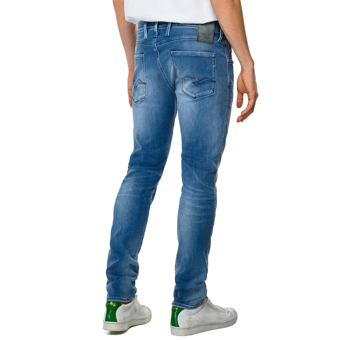 REPLAY HYPERFLEX RE-USED WHITE SHADES ANBASS JEANS - Image 3