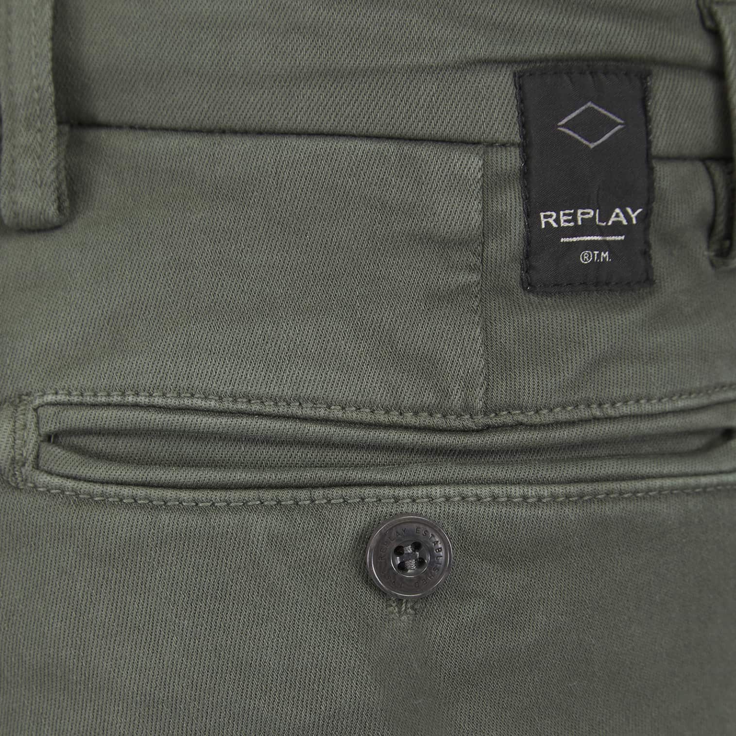 REPLAY HYPERFLEX ZEUMAR SLIM FIT CHINO TROUSERS - Image 3