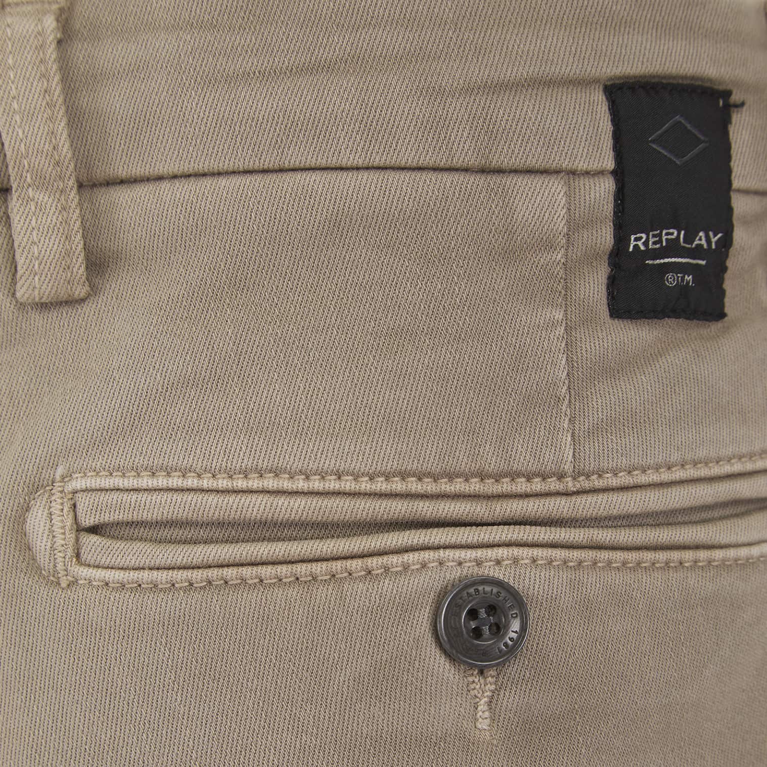 REPLAY HYPERFLEX ZEUMAR SLIM FIT CHINO TROUSERS - Image 3