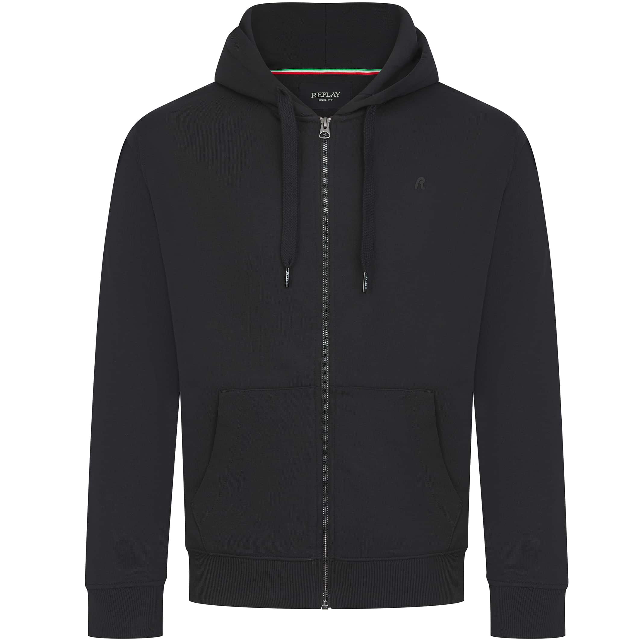 REPLAY 'R' LOGO ZIP HOODIE