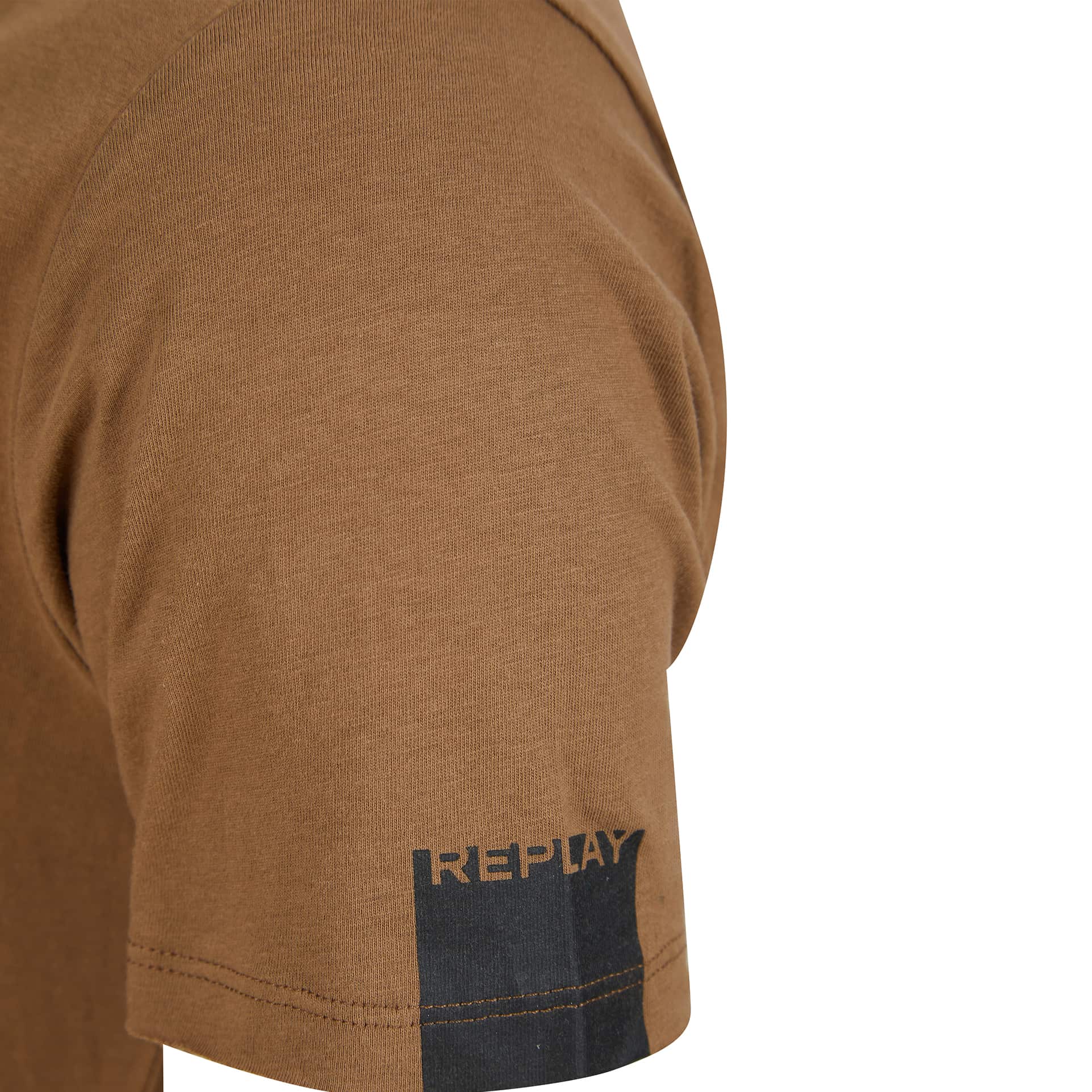 REPLAY RAW CUT V-NECK COTTON T-SHIRT - Image 3