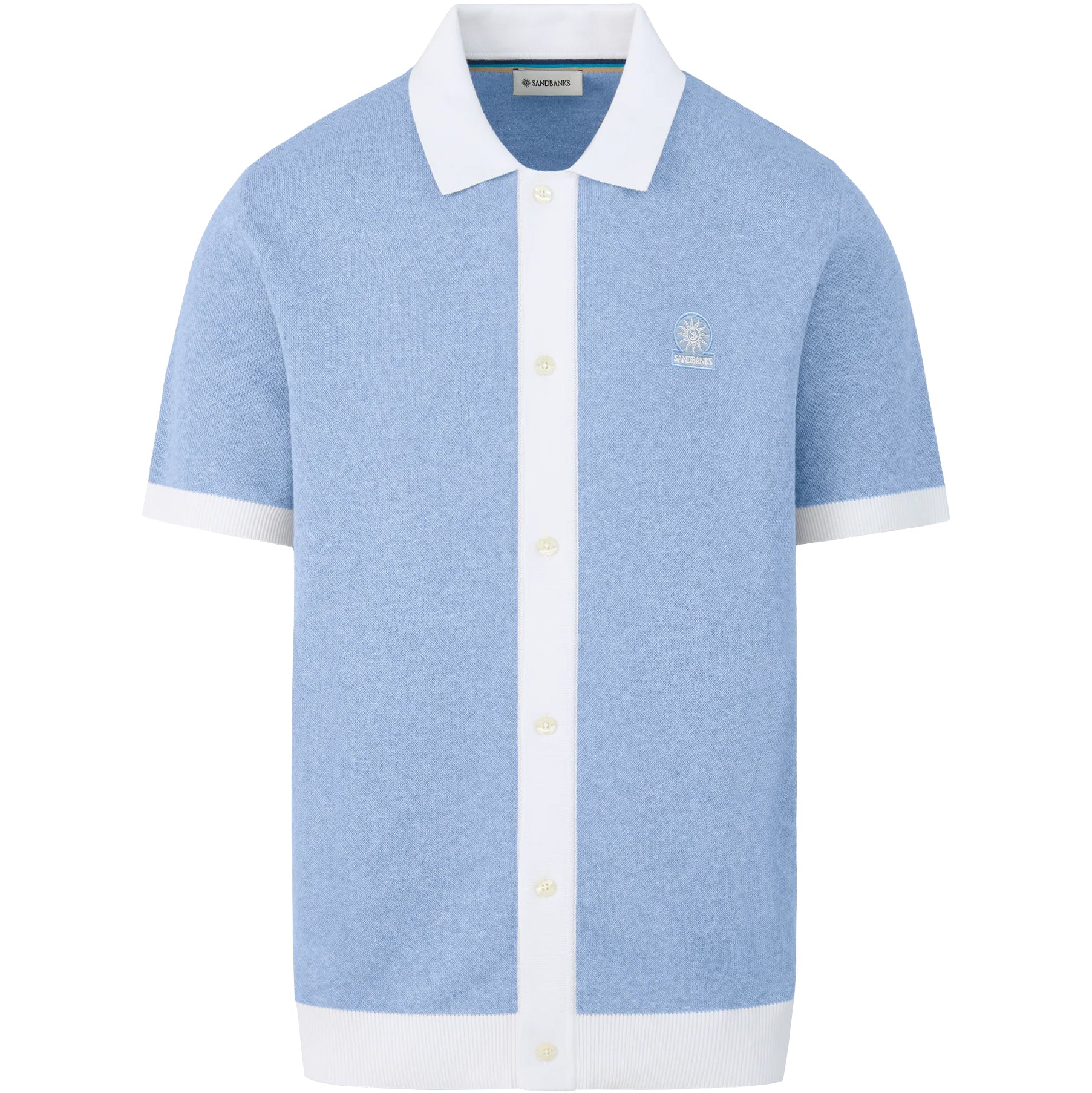 SANDBANKS KNITTED FULL BUTTON POLO SHIRT