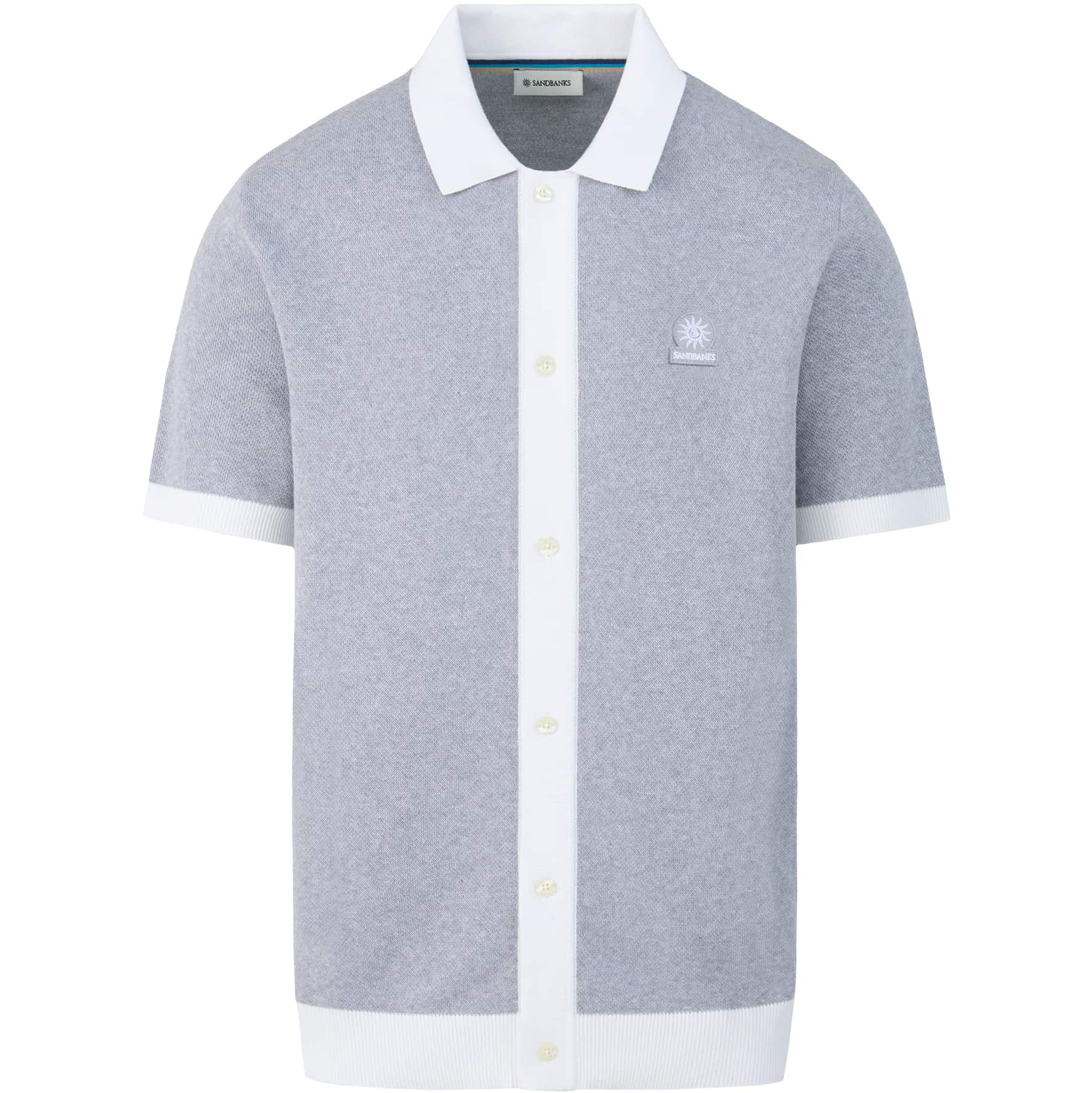 SANDBANKS KNITTED FULL BUTTON POLO SHIRT