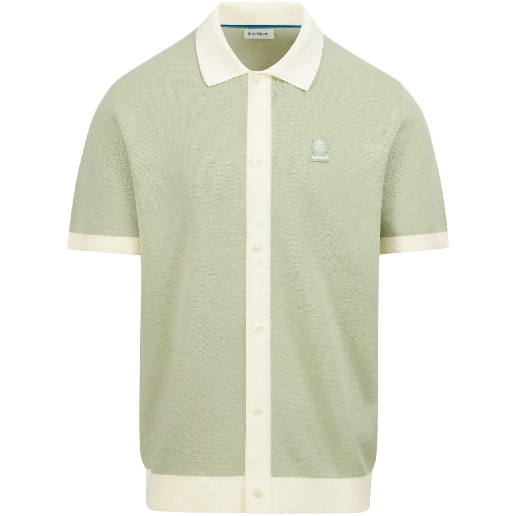 SANDBANKS KNITTED FULL BUTTON POLO SHIRT