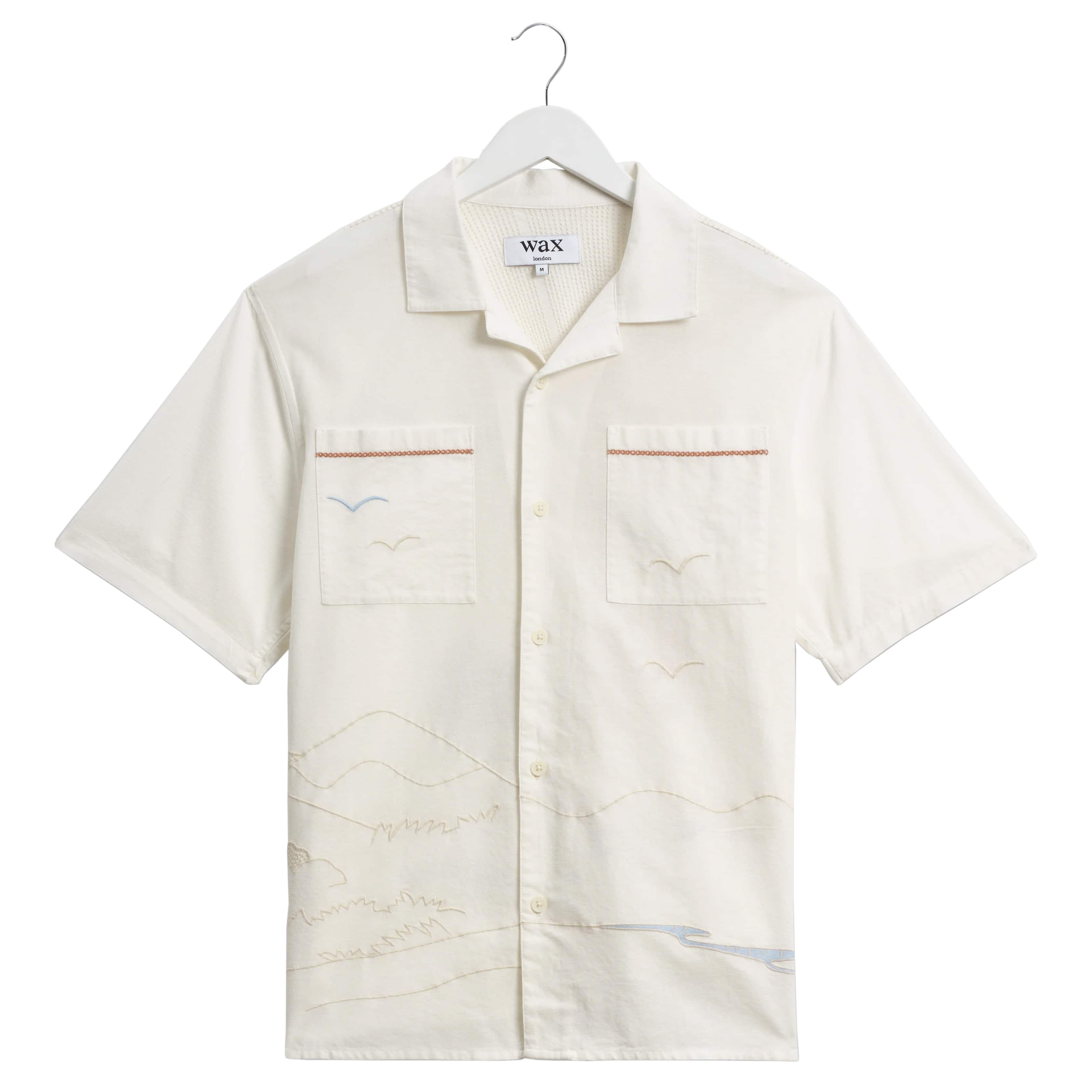 WAX LONDON DIDCOT SUMMER APPLIQUE EMBROIDERED SHIRT